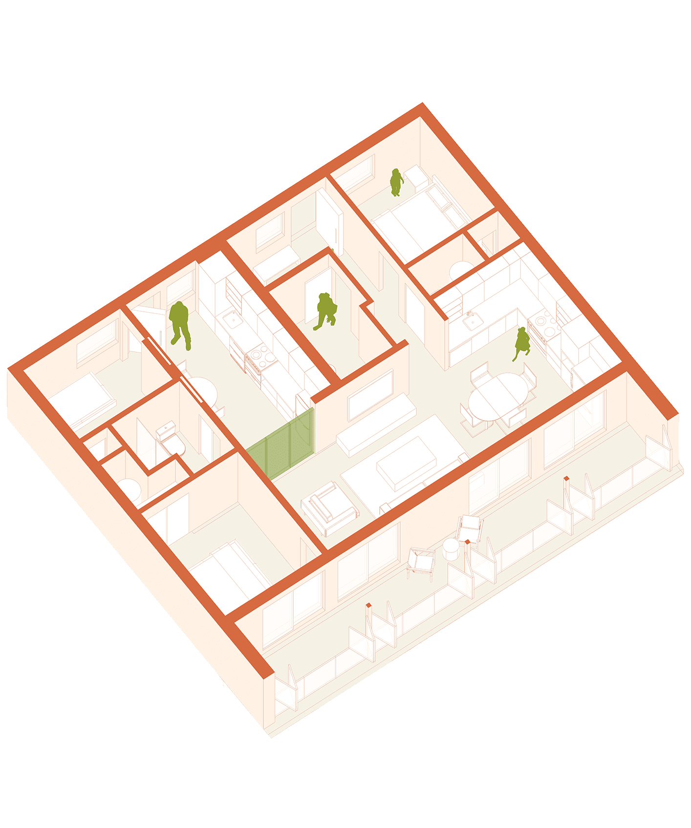 L'appartement intergénérationnel, 2e configuration